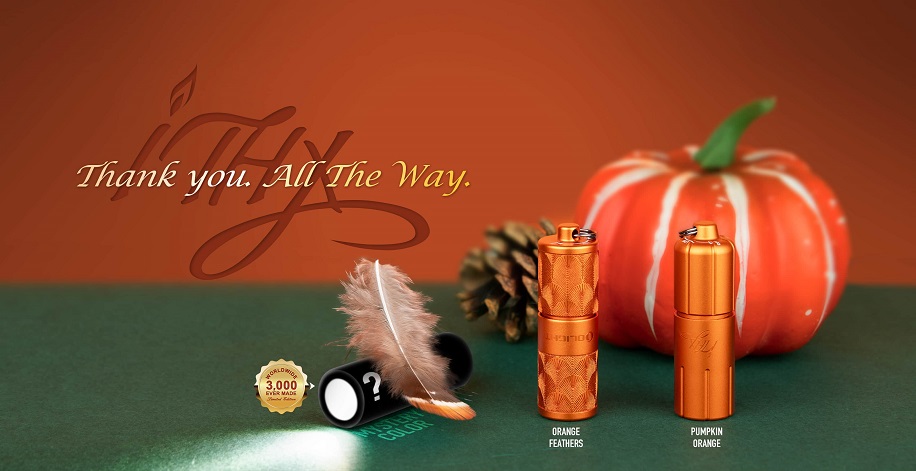 iTHX Pumpkin Orange Keychain EDC Flashlight